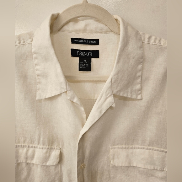 NWOT - Linen Bruno White Button Down Camp Shirt - Size XL - Picture 7 of 8